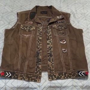 Robin's Jean Men's Vest XXL, dark green/brown